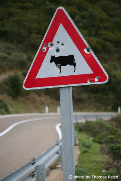 Straßenschild Sardinien