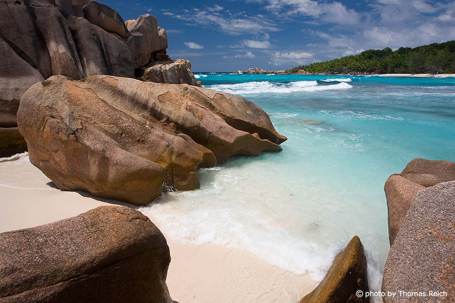 Schönster Strand, Anse Cocos, La Digue, Seychellen