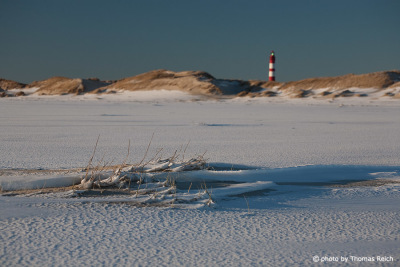 Nordseeküste Leuchtturm im Winter