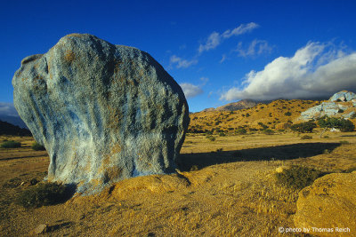 Painted blue rocks Tafraoute