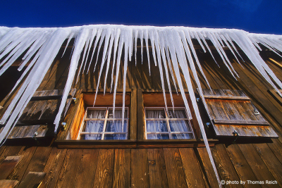 Icicles on swiss chalet