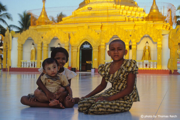 Kids at the pagoda in Victoria Point Myanmar