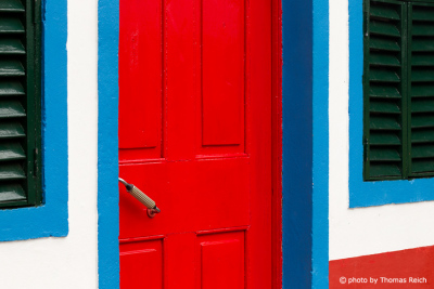 Red door in Santana, Madeira