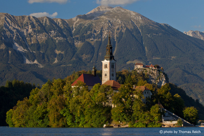 Bled Island (Blejski otok) and church Slovenia