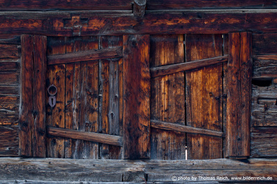 Old wooden door Village Grimentz