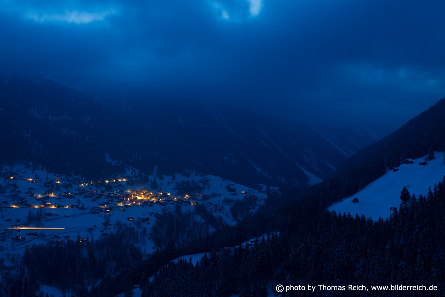 Mountain villages in Winter, Valais Switzerland