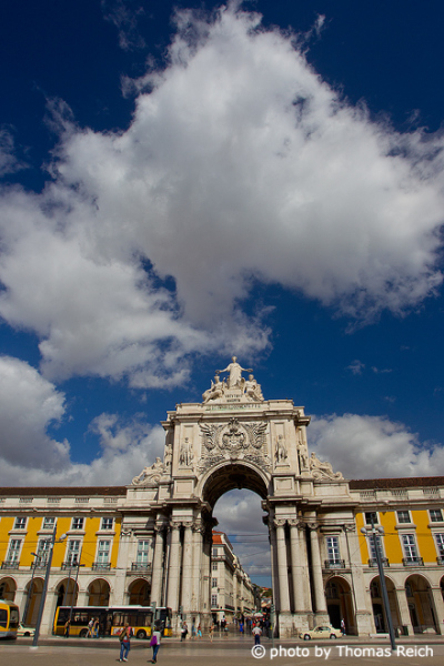 Arco da Rua Augusta, Praça do Comércio, Lissabon