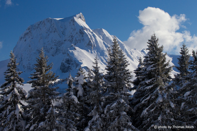 Snowy Gantrisch mountain