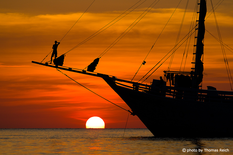 Sunset Liveaboard vessel in Komodo