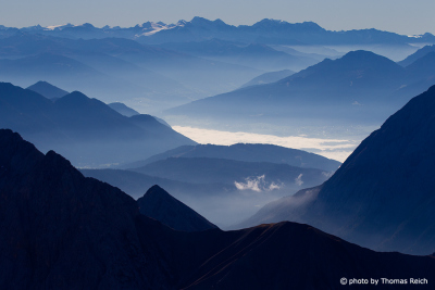 Valley mist Mountains North Tyrol, Austria