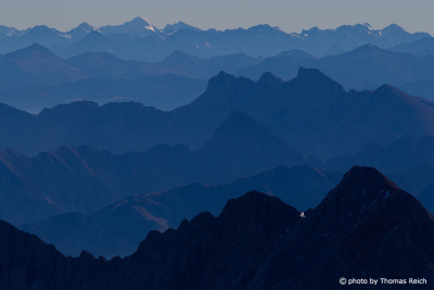 Mountain silhouettes in Austria