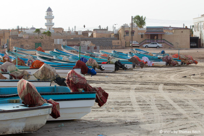 Fishing boats in Al Ashkhara, Oman