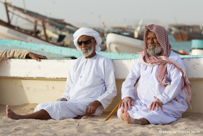Local people in fishing village, Oman