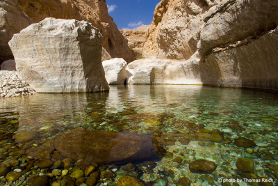 Baden in den Felsenpools, Wadi Bani Khalid, Oman