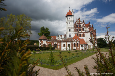 Basedow castle with clouds