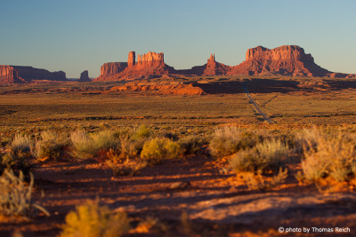 Panoramic view of Monument Valley