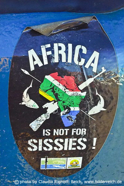 Aufkleber auf Auto in Südafrika