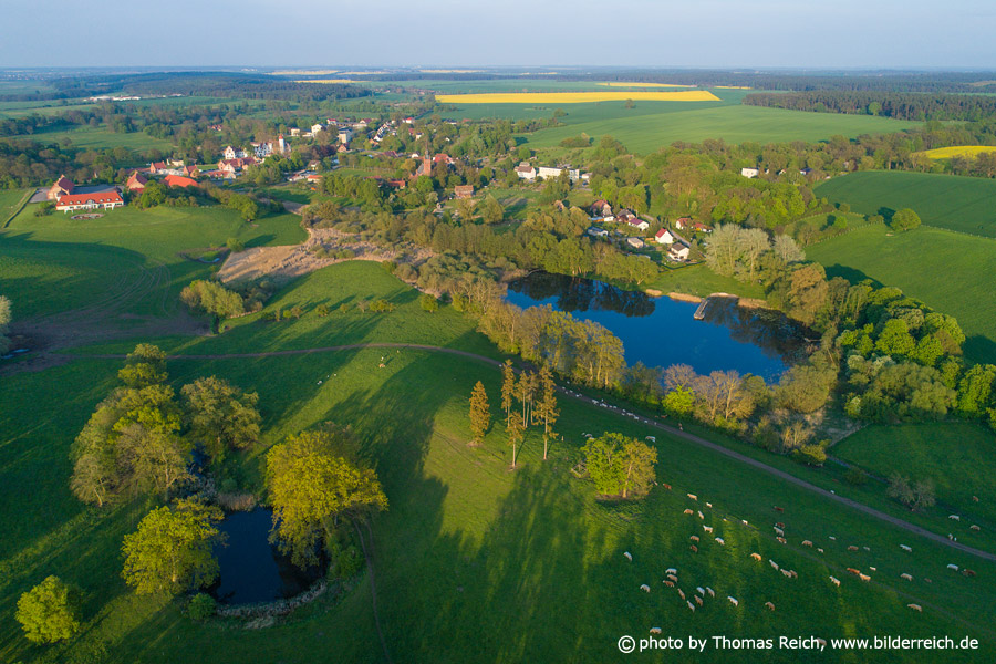 Village of Basedow in spring time