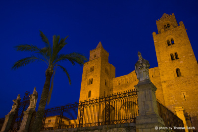 Cathedral Santissimo Salvatore in Cefalù by night