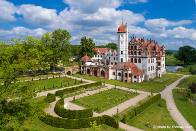 Basedow Castle with rose garden