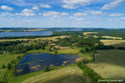 Rothenmoor, Malchiner lake, drone image