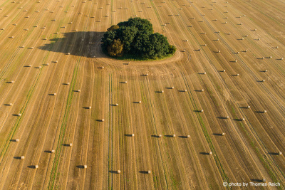 Straw bales drone image