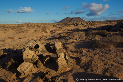 Volcano in barren landscape Fuerteventura