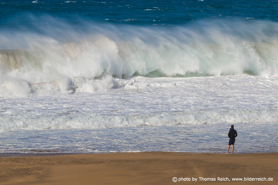 Beach walks waves Fuerteventura