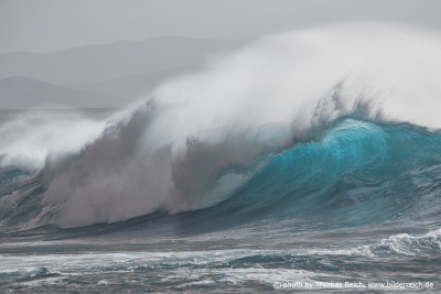 Krachende Welle mit Meeresspray