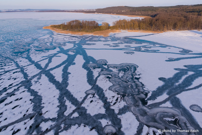 Lake Malchin in winter, Mecklenburg-Vorpommern