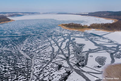 Frozen Lake Malchin from above