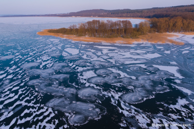 Frozen lake Malchin Winter