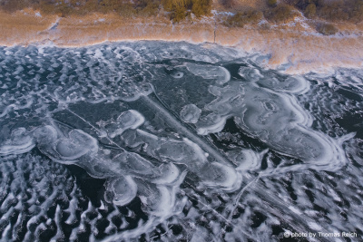 Pattern on ice surface on Lake Malchin