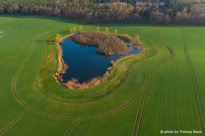Kettle lake aerial shot, Mecklenburg Switzerland
