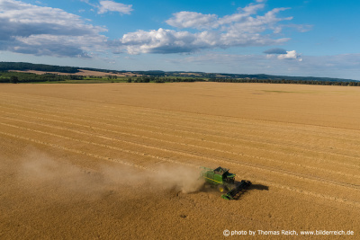 Combine Harvester in a grain field