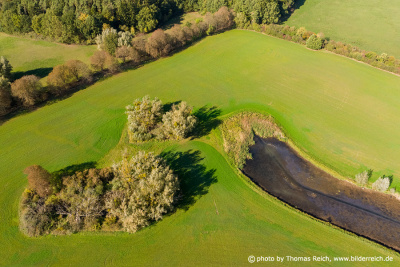 Drone image of ponds in Mecklenburg Switzerland