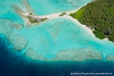 Maldives aerial view shot