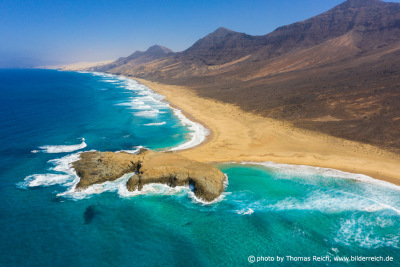 Cofete Strand Fuerteventura aus der Luft