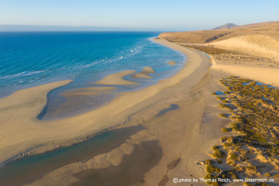 Sandbanks Risco del Paso drone view