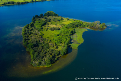 Lonely island Liepse in Krakow lake