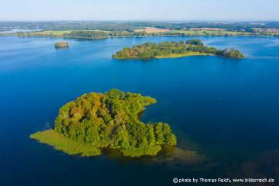 Inseln Eichenwerder und Liepse im Krakower See, Deutchland