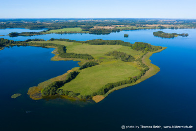 Schwerin island, Lake Krakow from the air