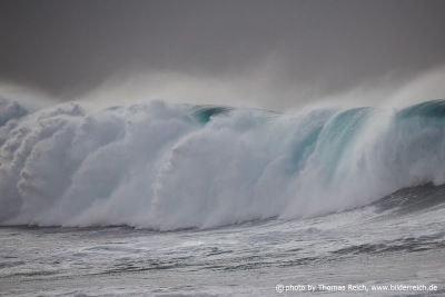 Massive ocean waves crashing