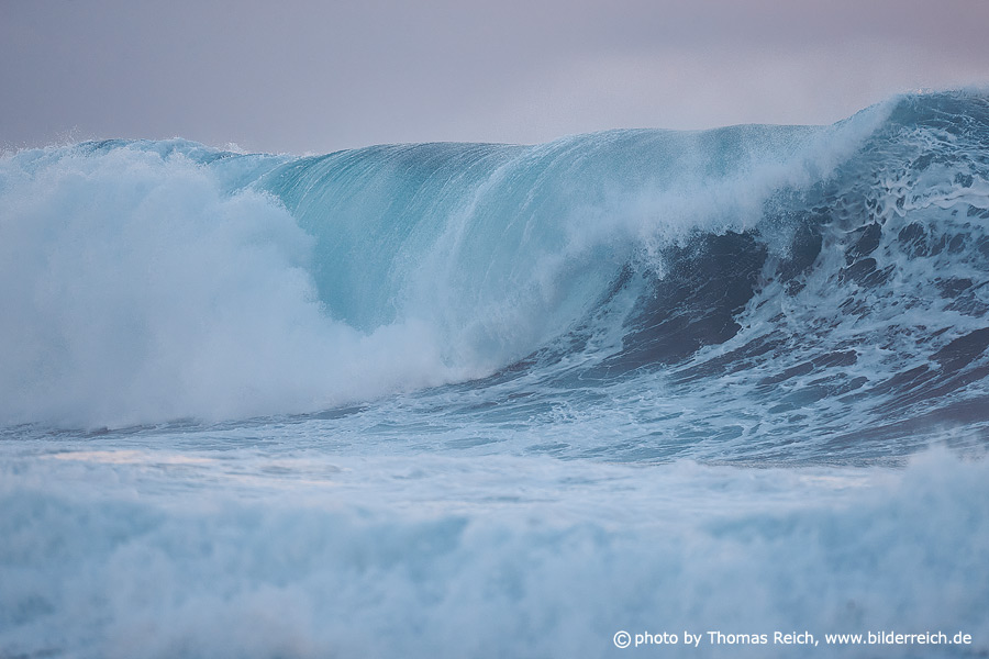 Powerful crashing ocean waves