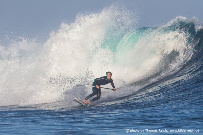 SUP Surfing in the atlantic ocean
