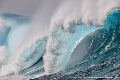 Powerful Ocean Blue Waves with White Foam