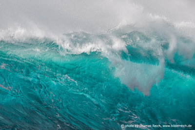 Inside crashing sea waves