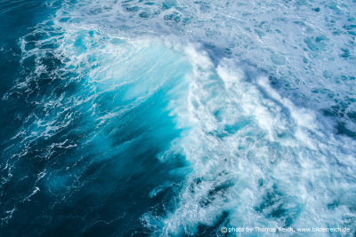 Breaking ocean waves by drone