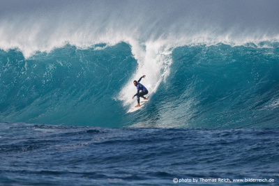Surfing big tube waves