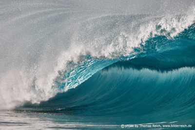 Inside crashing ocean waves